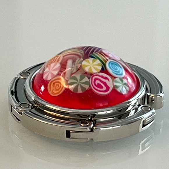 Foldable Bag Hook/Purse Hanger - Handmade - Candy - Fits Most Tables - Picture 3 of 8